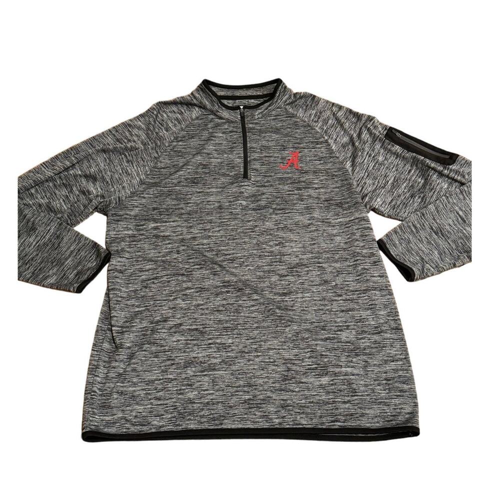 Dark Heathered Gray Alabama Men's Quarter Zip - Large